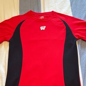 Wisconsin Badgers Red and Black Athletic Shirt Small